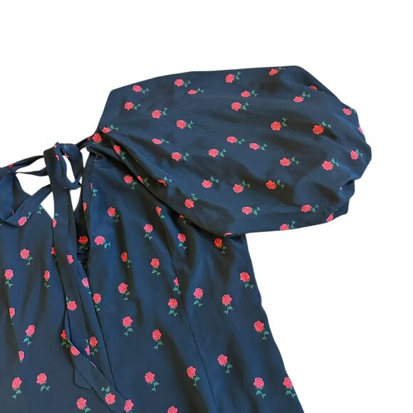 Never Fully Dressed Valentina Puff Sleeve Maxi Dress Rose Print Size 16 Women's - Picture 11 of 16